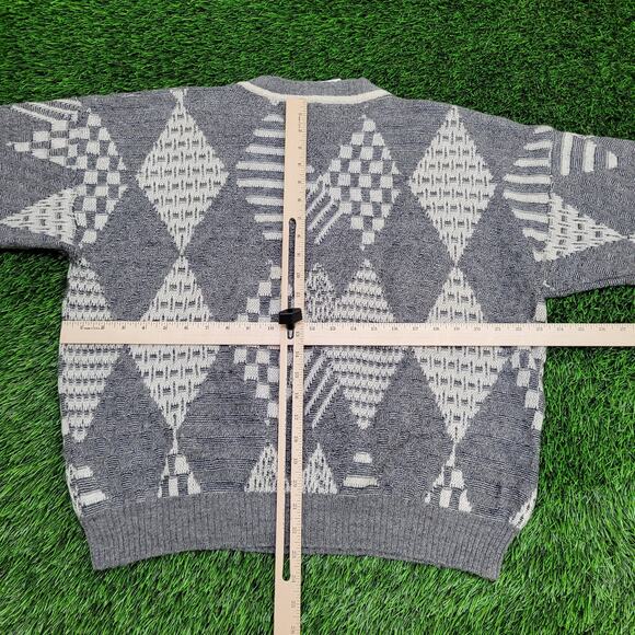 Vintage Pronto-Uono Sweater Womens XL 23x23 Diamond Argyle - Picture 6 of 11